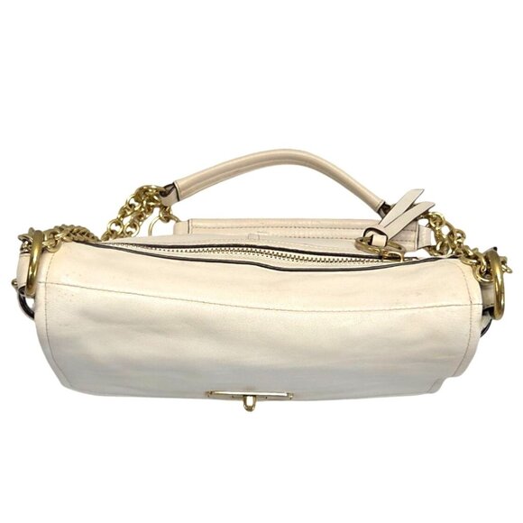 Coach Chelsea Parchment Leather Flap Turn Lock Shoulder or Crossbody Bag Chain - Picture 9 of 14